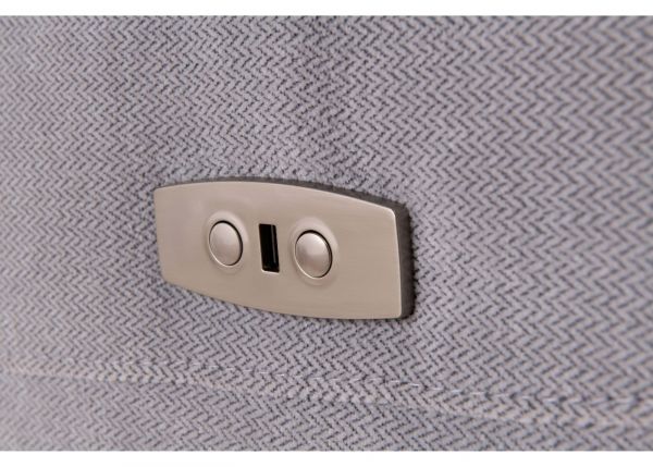 Havarti Fabric Electric Reclining 1 Seater Sofa in Silver Grey Button