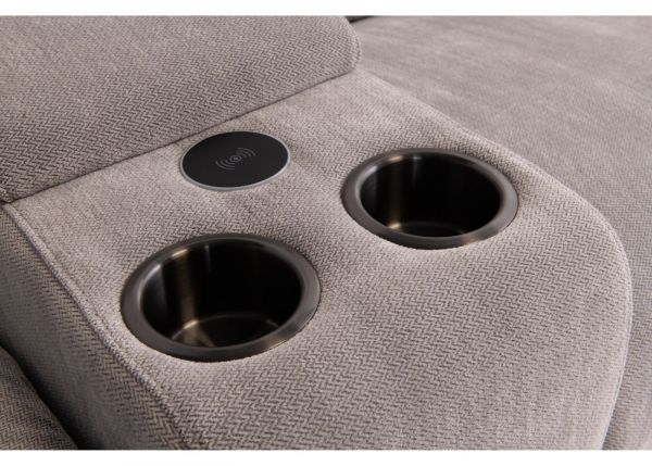 Havarti Fabric Electric Reclining Sofa Range in Silver Grey Console