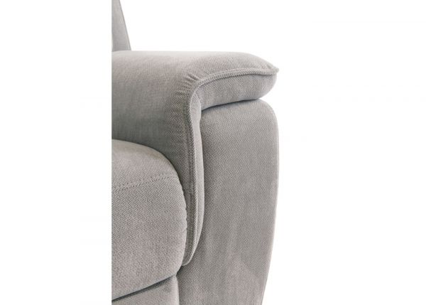 Havarti Fabric Electric Reclining 3 Seater Sofa in Silver Grey Edge