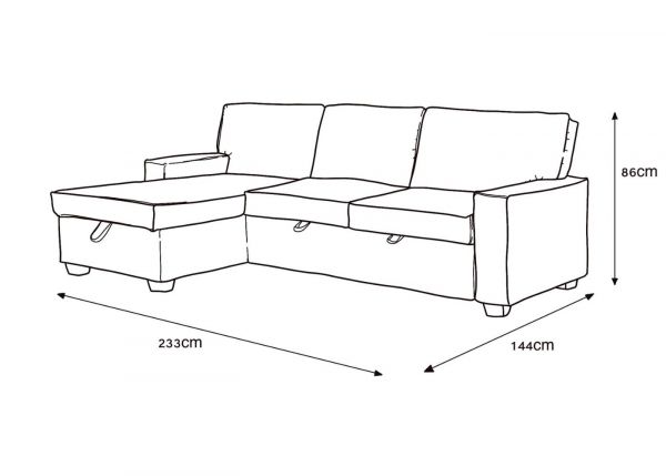 Havar LHF Corner Sofa Bed by Derrys Dimensions