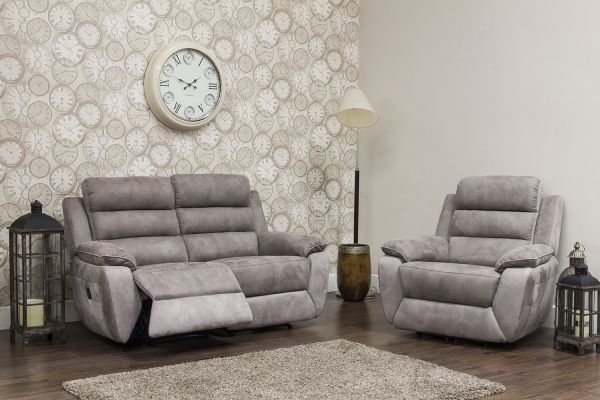 Urban Fabric Brown & Grey Reclining Sofa Range by Sofahouse