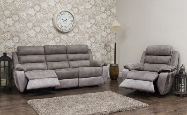 Urban Fabric Brown & Grey Reclining Sofa Range by Sofahouse