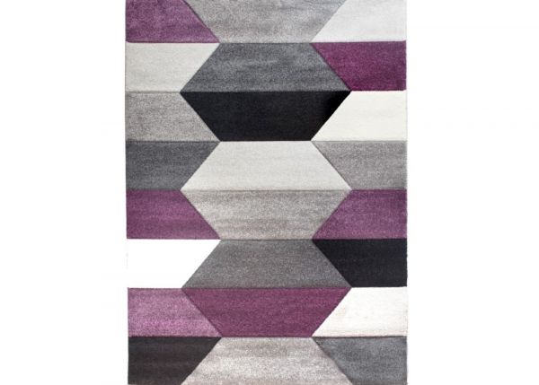 Impulse Hexa Grey, Black & Purple Rug Range by Home Trends