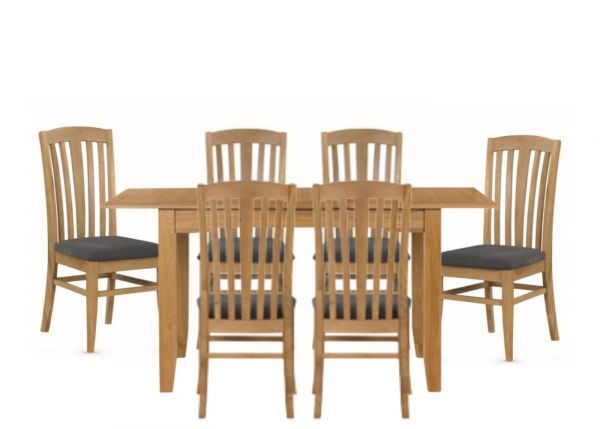 Kilkenny Oak 120cm Extension Dining Table and 6 Chairs by Annaghmore
