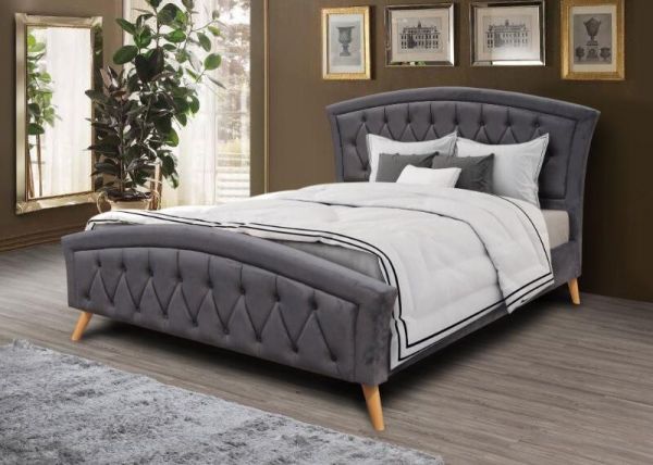 Kingston 4 ft 6 (DOUBLE) Grey Bed by GIE