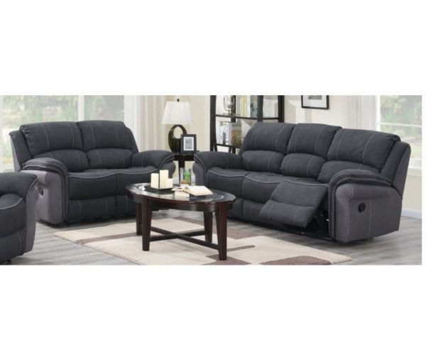 Kingston Charcoal Fusion Reclining 3-Seater + 2-Seater Sofa Set by Annaghmore