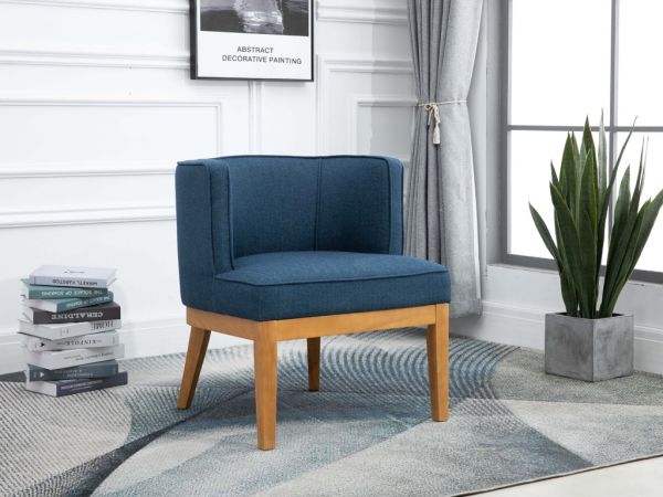 Lucille Herringbone Navy Armchair by Annaghmore - Ashgrove Furnishings 