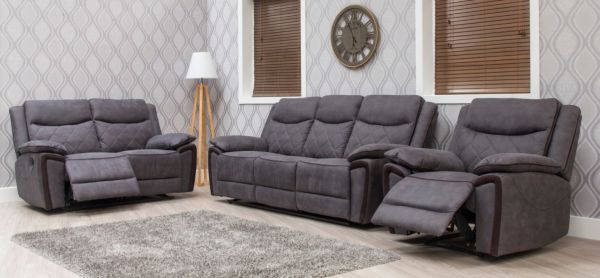 Lynx Charcoal Fabric Sofa 3-Seater + 2-Saeter + 1-Seater