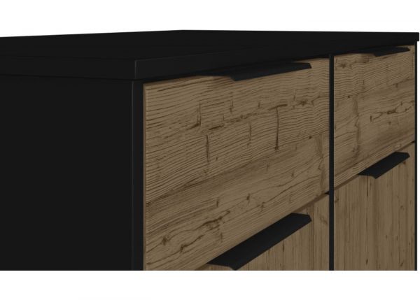 Madrid Black/Acacia Effect 2-Door Sideboard by Wholesale Beds & Furniture Close Up