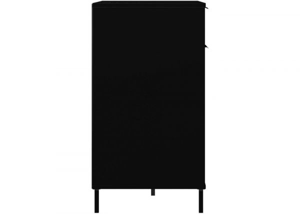 Madrid Black/Acacia Effect 2-Door Sideboard by Wholesale Beds & Furniture Side