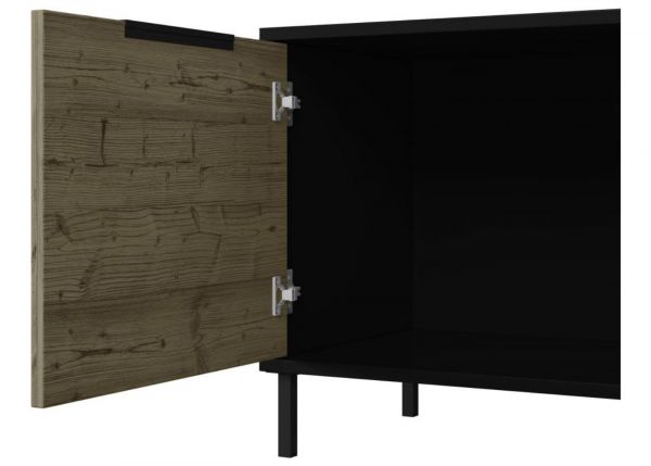 Madrid Black/Acacia Effect TV Unit by Wholesale Beds & Furniture Door