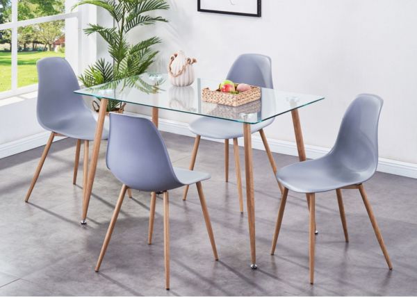 Milana Dining Table and 4 Chairs in Grey by Annaghmore
