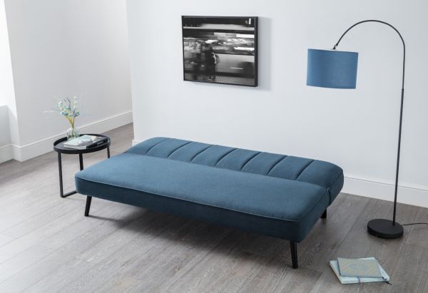 Miro Curved Back Blue Sofabed by Julian Bowen