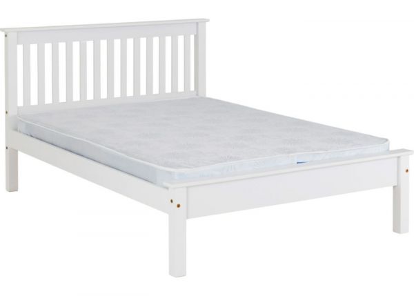 Monaco White Low End 5ft (King) Bedframe by Wholesale Beds