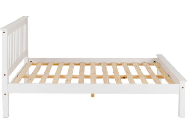 Monaco White Low End 5ft (King) Bedframe by Wholesale Beds Side
