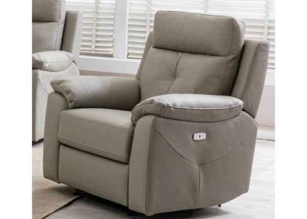 Milano Leather Full Electric Reclining 1 Seater in Moon by Annaghmore