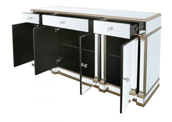 Apollo Champagne 4-Door & 3-Drawer Mirrored Sideboard 