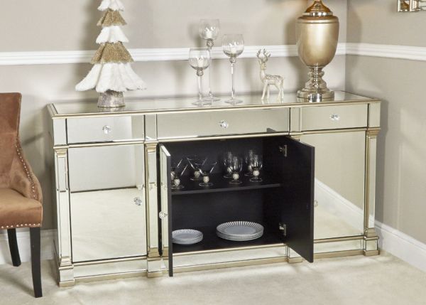 Apollo Champagne 4-Door & 3-Drawer Mirrored Sideboard 