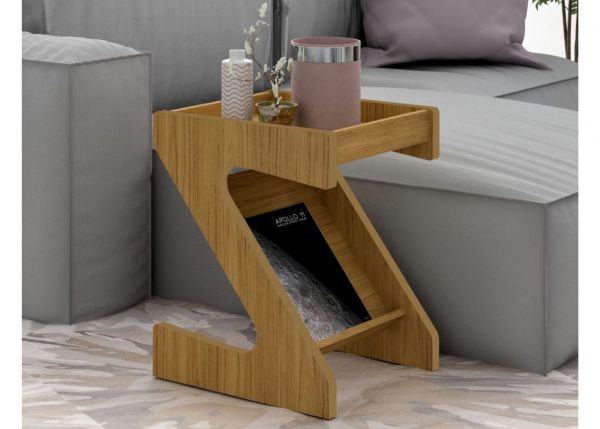 Naples Oak Effect Side Table by Wholesale Beds Room Image