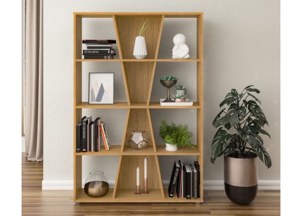 Naples Oak Effect Medium Bookcase by Wholesale Beds Room Image