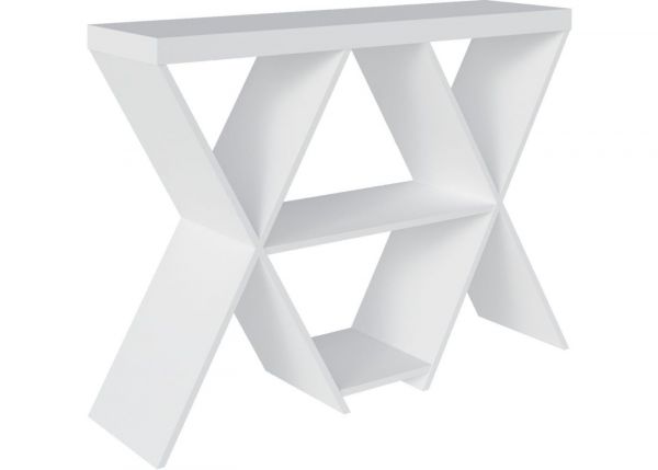 Naples White Console Table by Wholesale Beds Angle