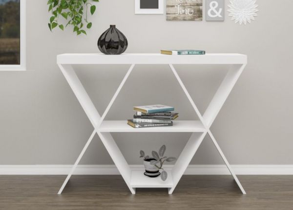 Naples White Console Table by Wholesale Beds Room Image
