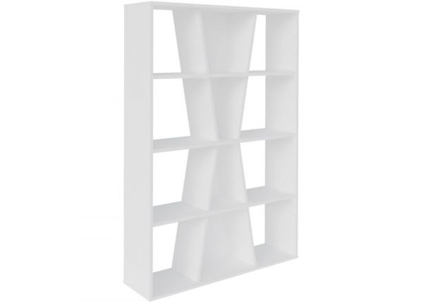 Naples White Medium Bookcase by Wholesale Beds Angle