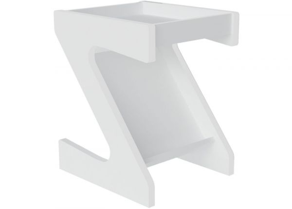Naples White Side Table by Wholesale Beds Angle