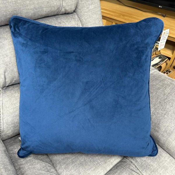 Large Velvet Navy Cushion Sofa