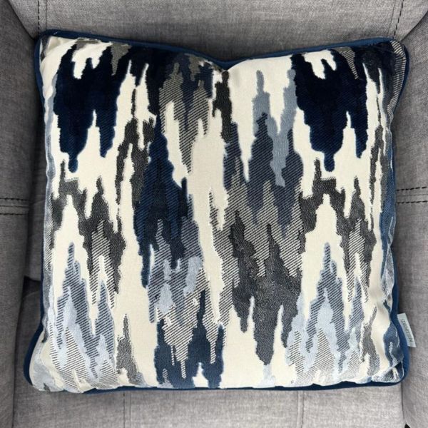 Navy and Grey Abstract Cushion