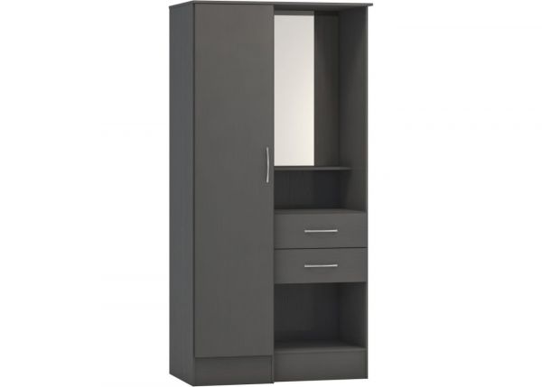Nevada 3D Effect Grey Vanity Wardrobe by Wholesale Beds Angle