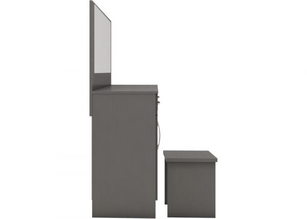Nevada 3D Effect Grey Vanity Dressing Table Set by Wholesale Beds Side