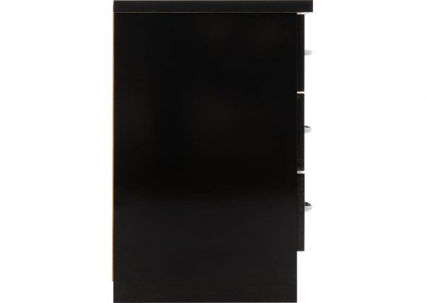 Nevada Black Gloss 3-Drawer Bedside Table by Wholesale Beds Side