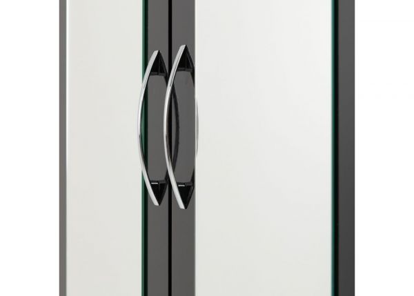 Nevada Black Gloss 4-Door Mirrored Wardrobe by Wholesale Beds Handles