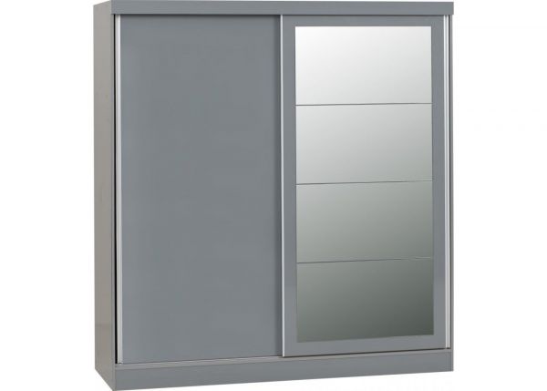 Nevada Grey Gloss 2-Door Sliding Wardrobe by Wholesale Beds & Furniture