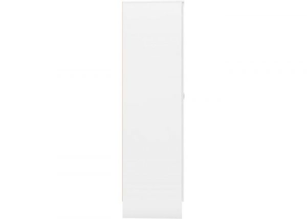 Nevada White Gloss Mirrored Open Shelf Wardrobe by Wholesale Beds Side