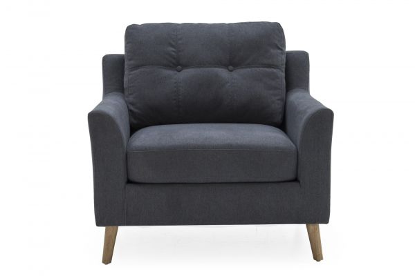 Olten Charcoal 1-Seater Sofa by Vida Living