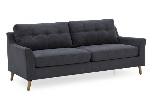 Olten Charcoal 3-Seater Sofa by Vida Living