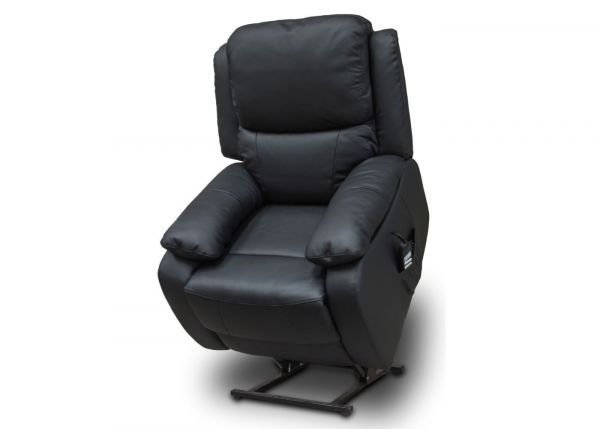 Parker Leather 1 Seater Lift and Rise Chair in Black by SofaHouse Silo