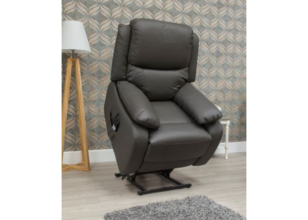 Parker Leather 1 Seater Lift and Rise Chair in Grey by SofaHouse