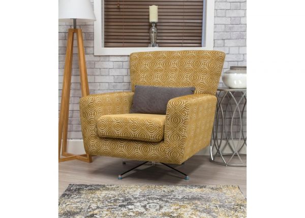Poppy Ochre Swivel Chair by Sofahouse Room