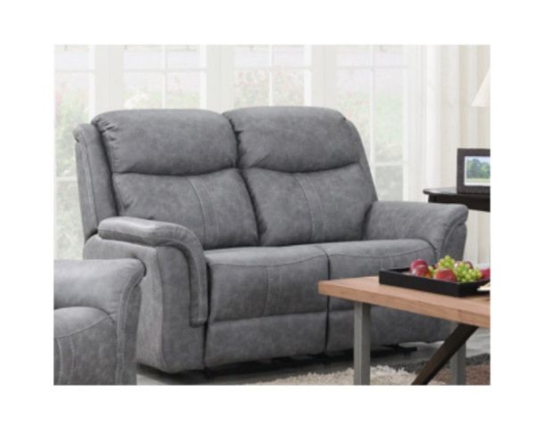 Portland Silver Grey Reclining 2-Seater Sofa by Annaghmore