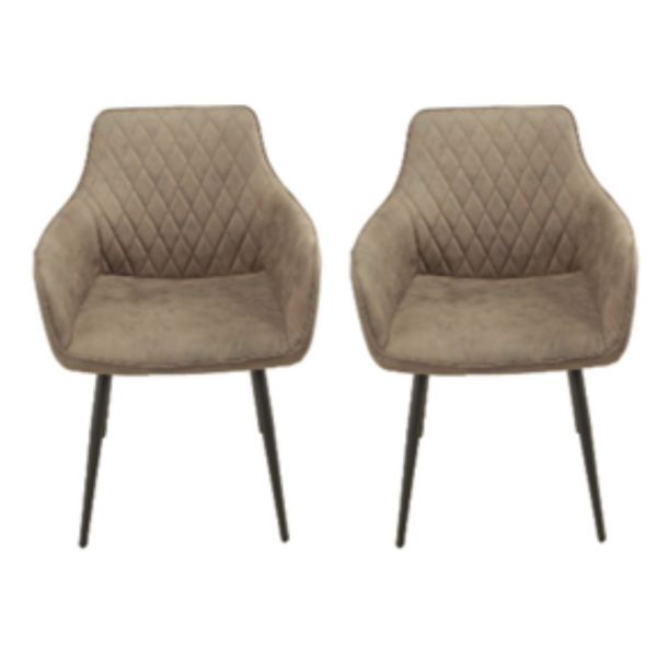 Pair of Primo Grey Fabric Dining Chairs