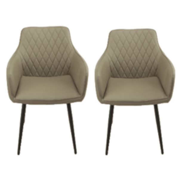 Pair of Primo Taupe Dining Chairs