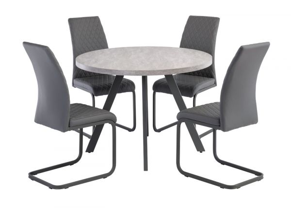 Rimella 1.07m Round Dining Table with 4 Hue Chairs