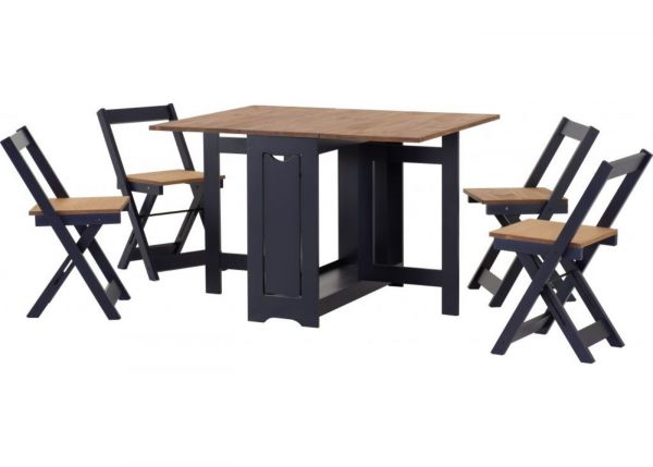 Santos Navy Blue Butterfly Dining Set by Wholesale Beds