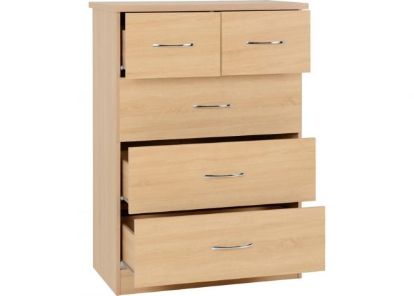 Nevada Sonoma Oak Effect 2-Over-3-Drawer Chest by Wholesale Beds & Furniture