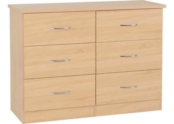 Nevada Sonoma Oak 4 Piece Bedroom Furniture Set inc. 6-Drawer Chest by Wholesale Beds & Furniture