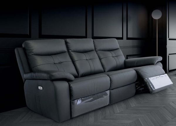 Solero Charcoal Full Electric Reclining Sofa Range 