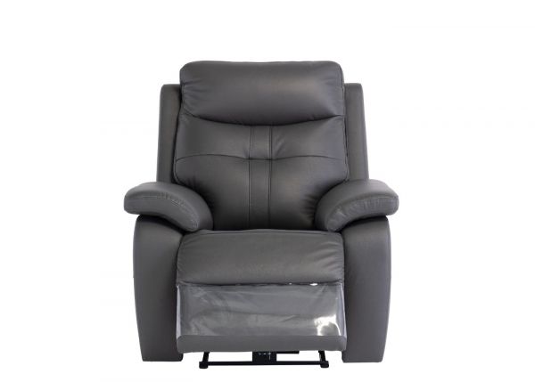 Solero Full Leather Charcoal Electric Reclining 1 Seater Sofa